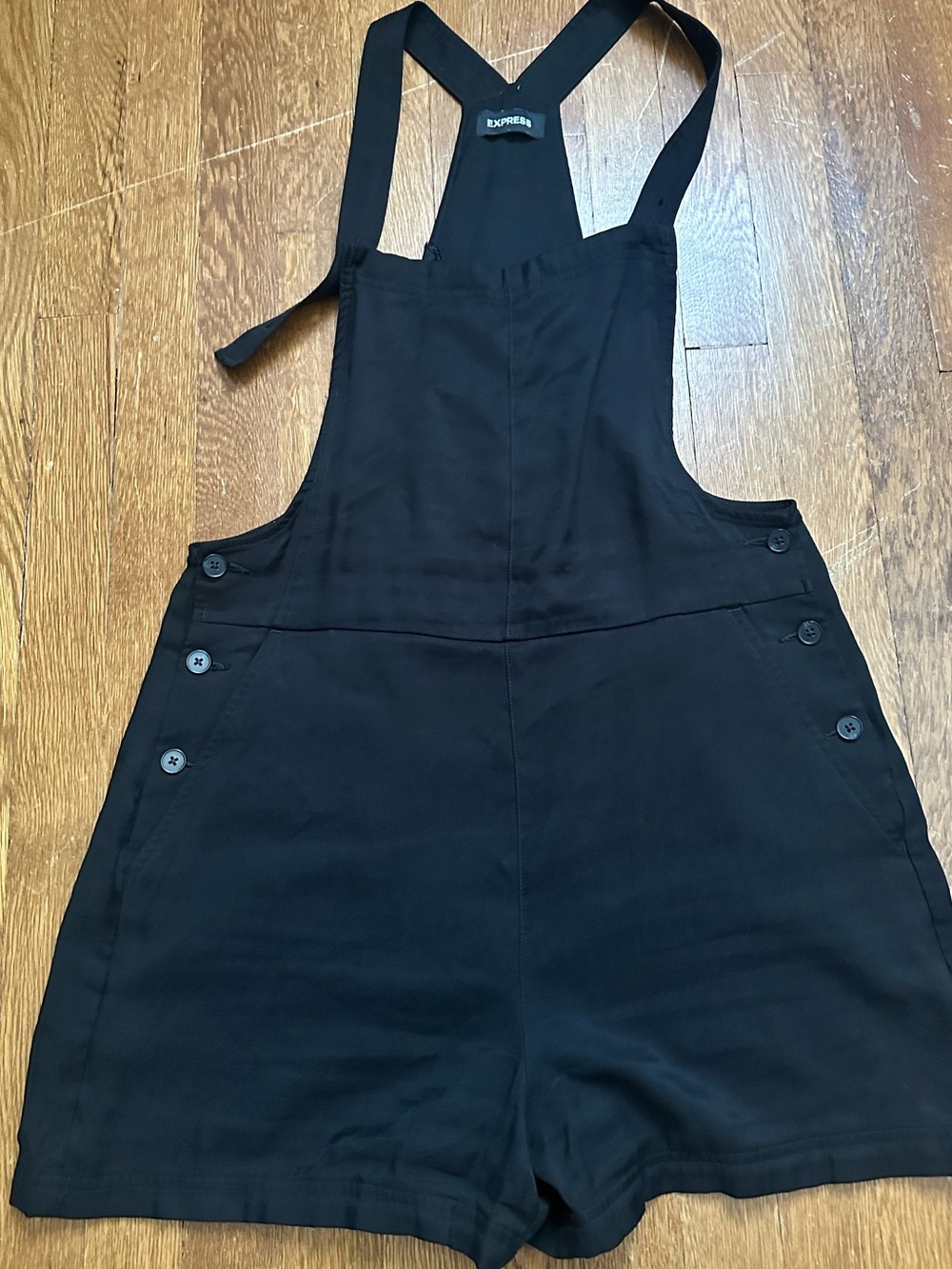 Express Black Short Overalls